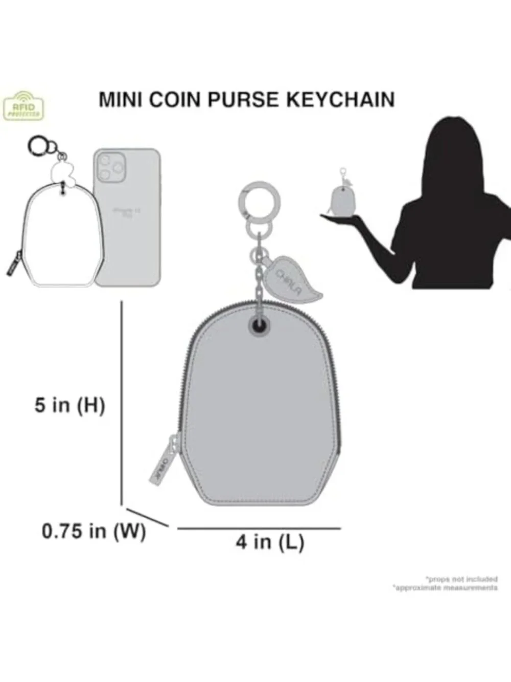 Mini Coin Purse Keychain - RFID Protected Card Holder & Butterfly Accessory